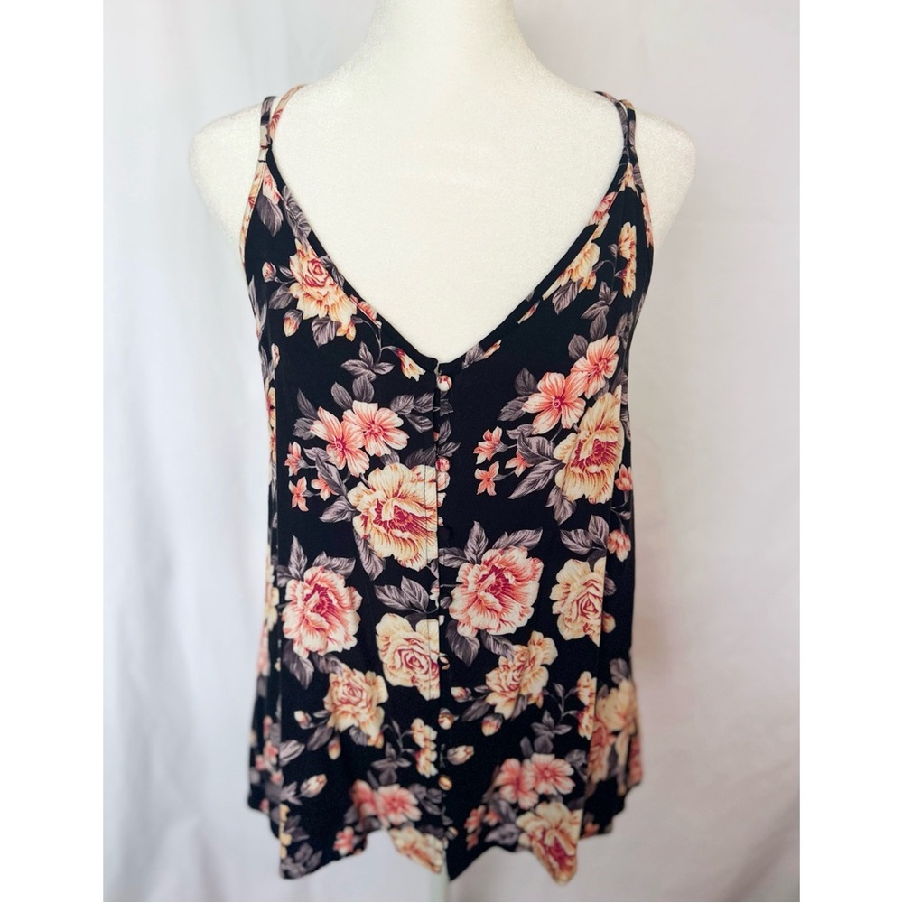 NWOT American Eagle Strappy Floral Tank | Double Criss Cross Straps Button Down